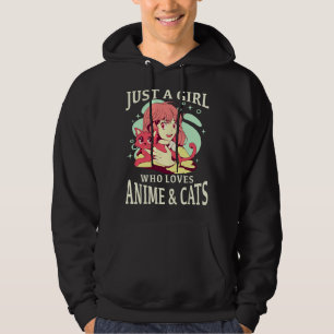 Just A Girl Who Loves Anime And Cats. Anime Merch Hoodie