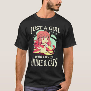 Just A Girl Who Loves Anime And Cats. Anime Merch T-Shirt