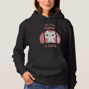 Just a Girl who loves Anime and Cats Kawaii Japan Hoodie