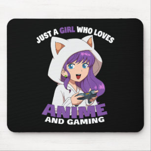 Just A Girl Who Loves Anime And Gaming Anime Girl Mouse Pad