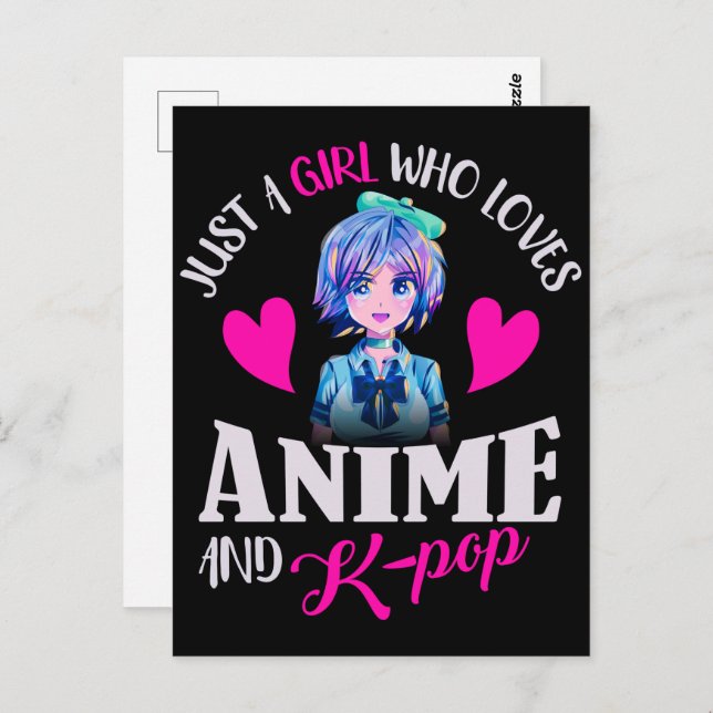 Just A Girl Who Loves Anime and K-Pop  Postcard (Front/Back)