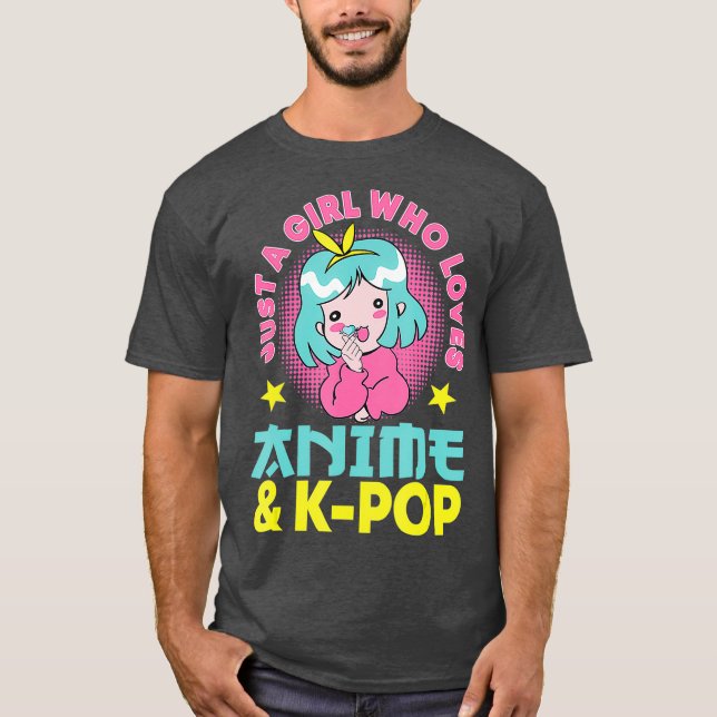 Just A Girl Who Loves Anime And KPop Japanese T-Shirt (Front)