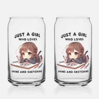 Just A Girl Who Loves Anime And Sketching Can Glass