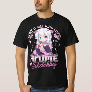 Just A Girl Who Loves Anime and Sketching Drawing T-Shirt