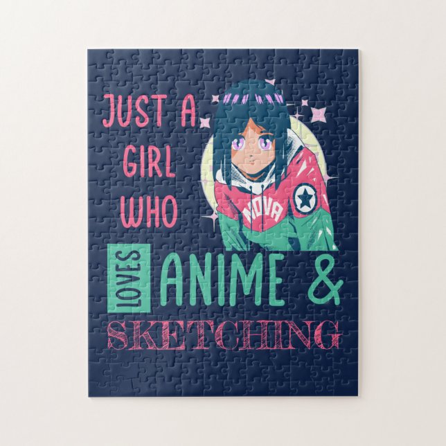 Just a girl who loves anime and sketching jigsaw puzzle (Vertical)