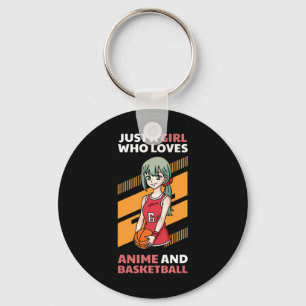 Just A Girl Who Loves Anime And Sketll Key Ring