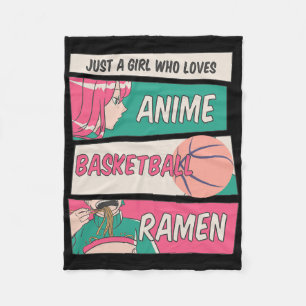 Just A Girl Who Loves Anime Bysketbyll Ramen Kawai Fleece Blanket