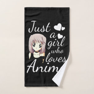 just a girl who loves anime cute cosplay out hand towel
