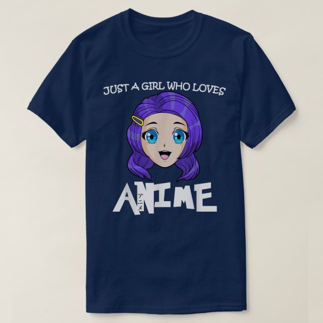 Just A Girl Who Loves Anime Funny Manga Lover  T-Shirt (Design Front)