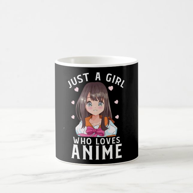 Just A Girl Who Loves Anime Manga Japanese Gift Coffee Mug (Center)