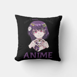 Just A Girl Who Loves Anime Teenage Girls Merch St Cushion