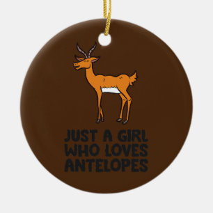 Just a Girl Who Loves Antelopes Ceramic Ornament