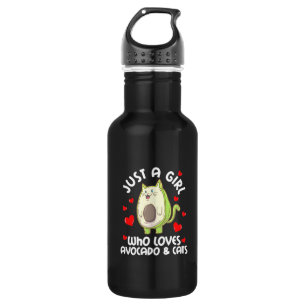 Just A Girl Who Loves Avocado And Cats 532 Ml Water Bottle