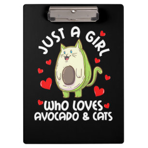 Just A Girl Who Loves Avocado And Cats Clipboard