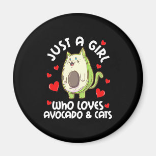 Just A Girl Who Loves Avocado And Cats Magnet