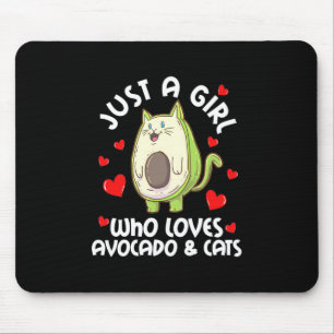 Just A Girl Who Loves Avocado And Cats Mouse Pad