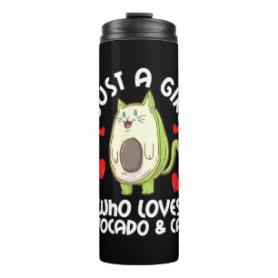 Just A Girl Who Loves Avocado And Cats Thermal Tumbler