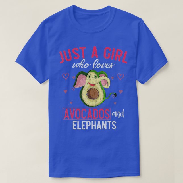 Just A Girl Who Loves Avocados And Elephants Afric T-Shirt (Design Front)