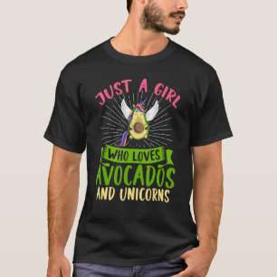 Just A Girl Who Loves Avocados And Unicorns Fantas T-Shirt