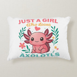 Just a girl who loves axolotls decorative cushion