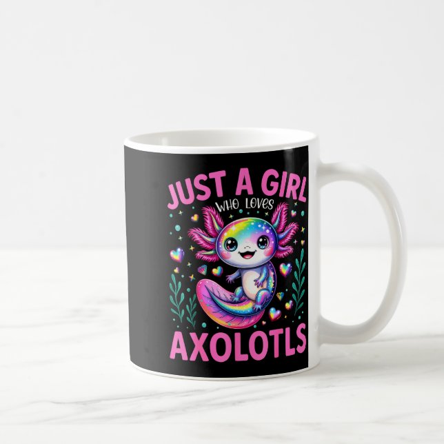 Just A Girl Who Loves Axolotls Kawaii Kids Girls  Coffee Mug (Right)