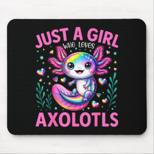 Just A Girl Who Loves Axolotls Kawaii Kids Girls  Mouse Pad