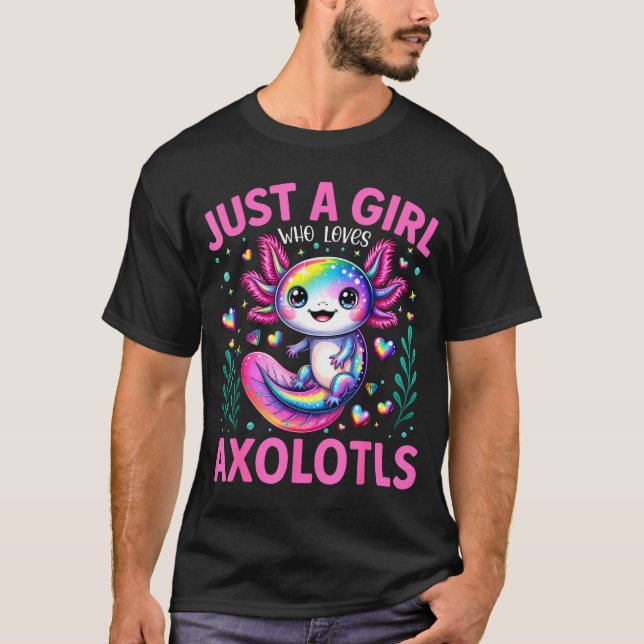 Just A Girl Who Loves Axolotls Kawaii Kids Girls  T-Shirt (Front)