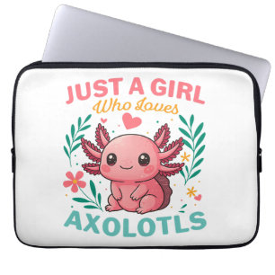 Just a girl who loves axolotls laptop sleeve