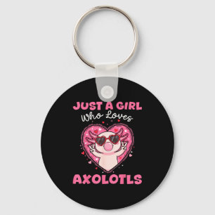Just A Girl Who Loves Axolotls Sungles Cute Animal Key Ring