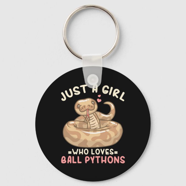 Just A Girl Who Loves Ball Python Key Ring (Front)
