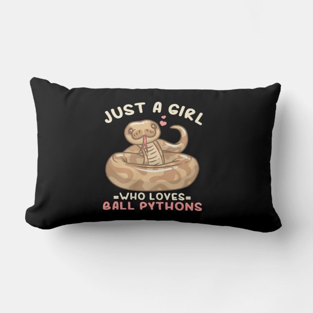 Just A Girl Who Loves Ball Python Lumbar Cushion (Front)