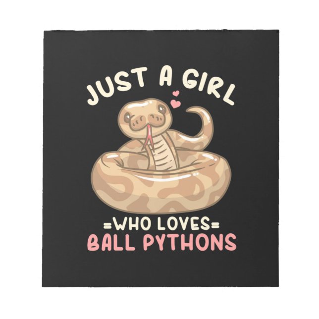 Just A Girl Who Loves Ball Python Notepad (Front)