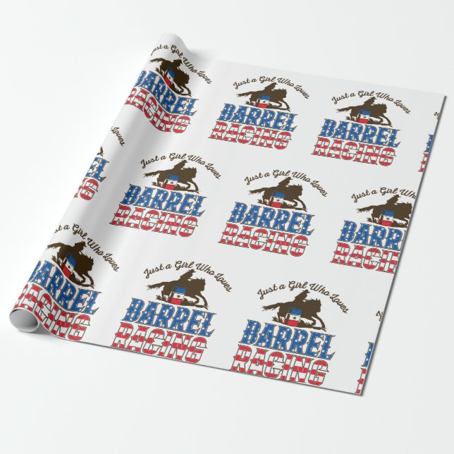 Just a Girl Who Loves Barrel Racing Wrapping Paper (Unrolled)