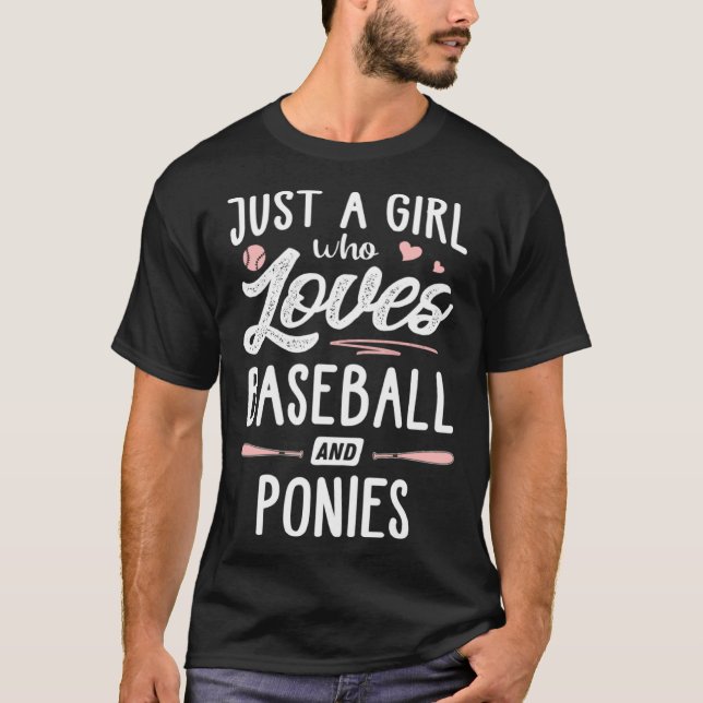 Just A Girl Who Loves Baseball And Ponies  Women T-Shirt (Front)