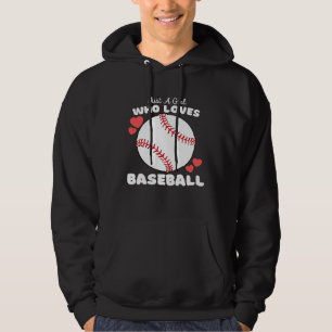 Just A Girl Who Loves Baseball Cute Girls Athelti Hoodie