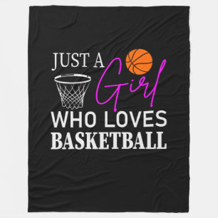 Just a Girl Who Loves Basketball Fleece Blanket