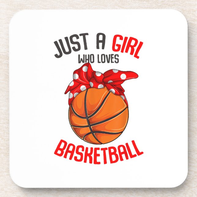 Just a Girl who Loves Basketball Girl Coaster (Front)