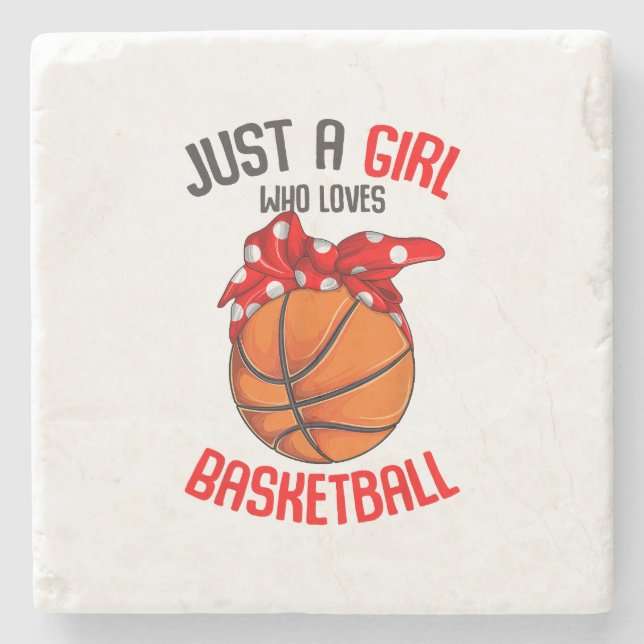 Just a Girl who Loves Basketball Girl Stone Coaster (Front)