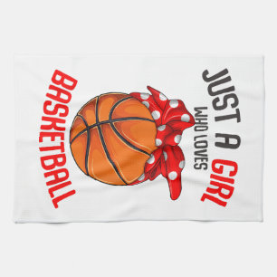 Just a Girl who Loves Basketball Girl Tea Towel