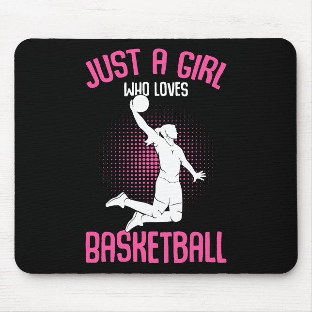 Just a Girl who loves Basketball Kids Girls  Mouse Pad (Front)
