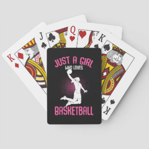 Just a Girl who Loves Basketball Kids Girls Playing Cards
