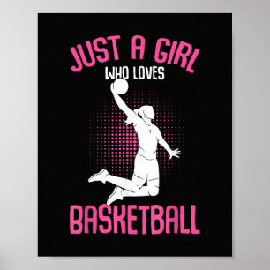 Just a Girl who Loves Basketball Kids Girls Poster