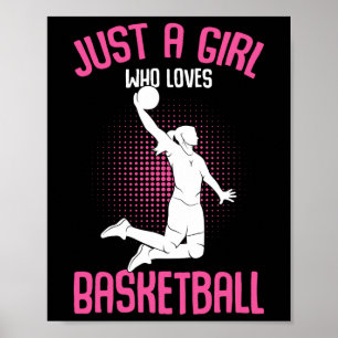 Just a Girl who loves Basketball Kids Girls Poster