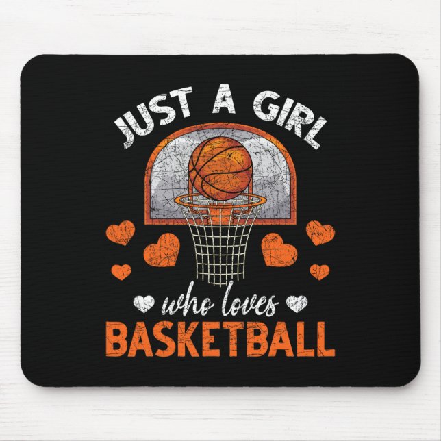 Just A Girl Who Loves Basketball Player Women Bask Mouse Pad (Front)