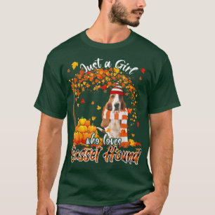 Just A Girl Who Loves Basset Hound Thanksgiving Au T-Shirt