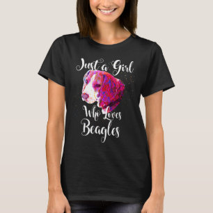 Just A Girl Who Loves Beagle Dog Doggy Mum Puppy T-Shirt