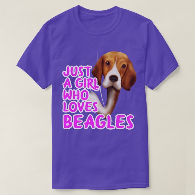 Just A Girl Who Loves Beagles T-Shirt (Design Front)