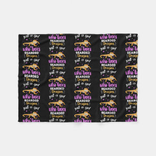 Just A Girl Who Loves Bearded Dragons Bearded Fleece Blanket
