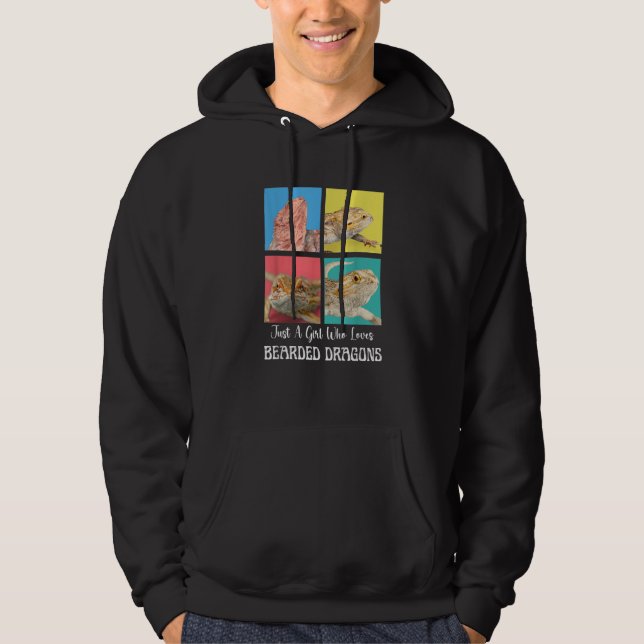 Just A Girl Who Loves Bearded Dragons Cool Dragon Hoodie (Front)