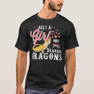 Just A Girl Who Loves Bearded Dragons Lizard Lover T-Shirt